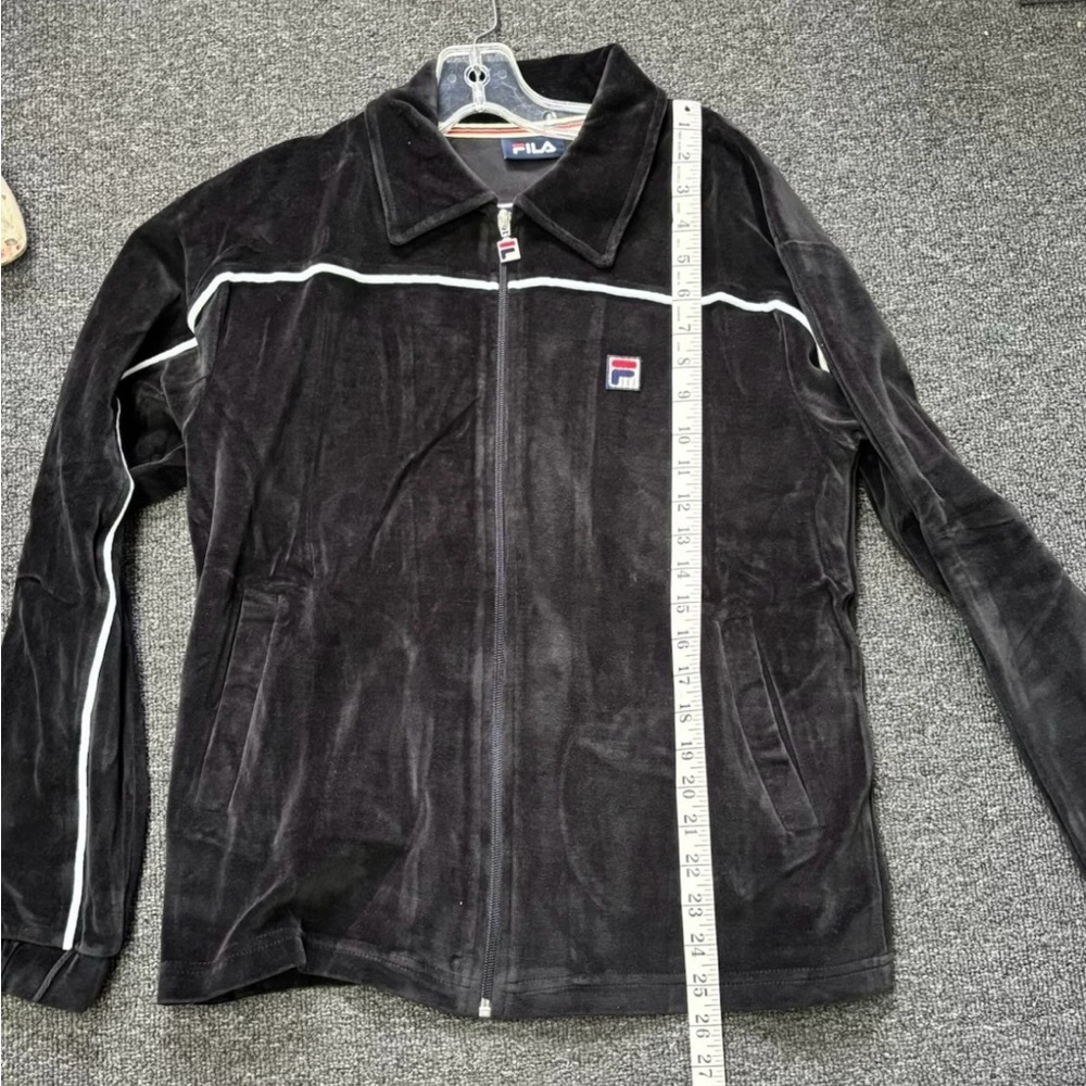 Vintage 90’s Fila Men's Black Velour Tracksuit Size Medium - Picture 6 of 10